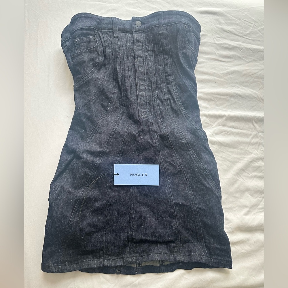 Mugler Black and Gray Denim Pants